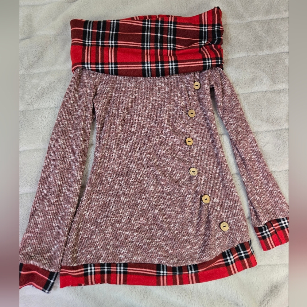 Plaid Off-Shoulder Top